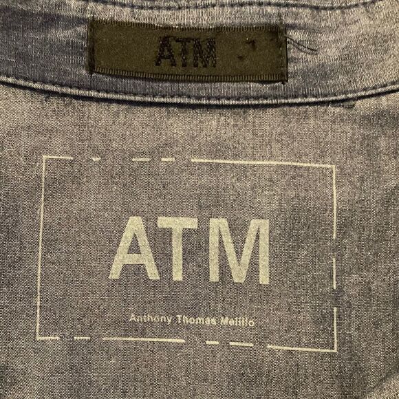 Atm Anthony Thomas Melillo Parka Drawstring Chambray Shirtdress Blue Size Small - Picture 4 of 12